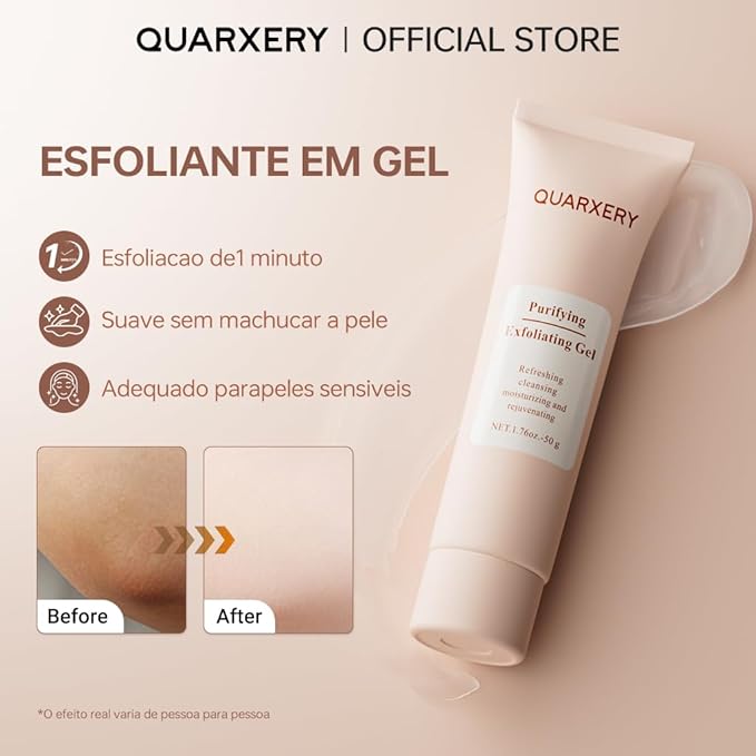 QUARXERY Purifying Exfoliating Gel for Face, 2Pcs Gentle Moisturizing Peeling Gel, Facial Exfoliator Cleanser Removes Dead Skin, Dust and Other impurities for Prevent Acne, with Niacinamide, Vitamin E