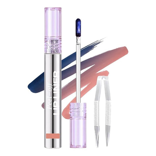 Matte Lip Stain Peel Off Lip liner Tattoo, Nude Pink Liquid Lips Gloss Peel Off Masque, for Women Long Lasting Waterproof Lipstick Lip Tint Stain, Transfer-proof for All Skin Types 02#
