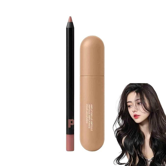 Color-Rich Lipampoules with Matching Lip Liner, Long-Lasting Moisturizing Lip Liner Oil, Moisturizing Lips Enhances Curves, Non-stick to Cup, Create a Natural Color