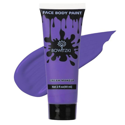 Bowitzki Face and Body Paint 2oz Cream Makeup 60ml Water Based Face Painting Special Effects For Adults Children Kids Halloween Christmas Party Stage Cosplay (Light purple)