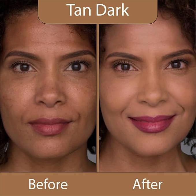 LUMINESS Airbrush Spray Silk Foundation Starter Kit - Tan Dark - Foundation, Primer & Dual-Sided Angled Buffing Brush - Medium, Buildable Coverage, Anti-Aging Formula Hydrates & Moisturizes