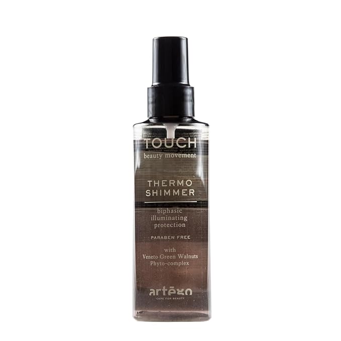 Artègo TOUCH Thermo Shimmer Spray (5.1 oz) – Biphasic Heat Protection & Shine Spray for Smooth, Glossy, Frizz-Free Hair