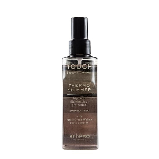 Artègo TOUCH Thermo Shimmer Spray (5.1 oz) – Biphasic Heat Protection & Shine Spray for Smooth, Glossy, Frizz-Free Hair