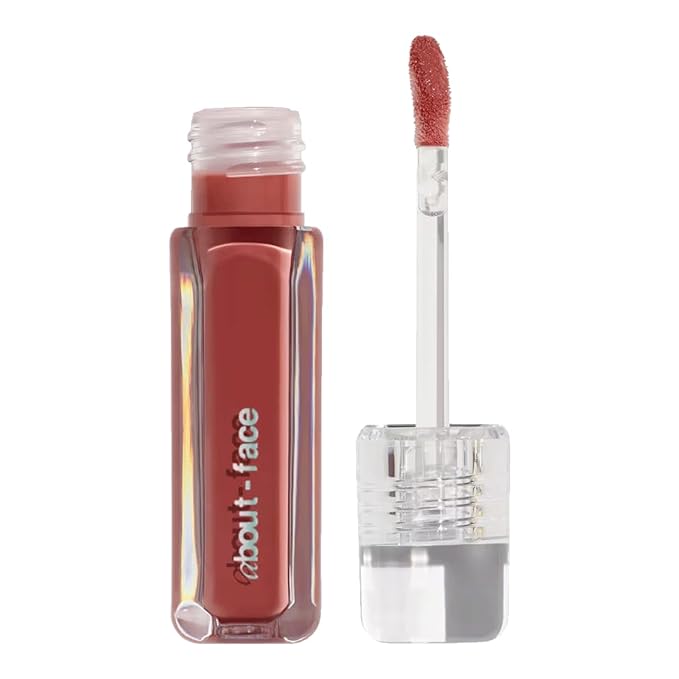 about-face Light Lock Lip Gloss Angel On Fire – Non-Sticky, High-Shine Lip Oil Gloss with Coconut Oil, Peppermint & Lavender – Vegan, Cruelty-Free, Clean Beauty – 0.21 oz (Iced Mauve)