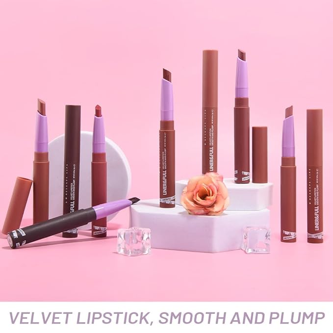 2-IN-1 Lipstick Lipliner, Velvet Matte Finish, Smooth & Plump, 12 Universal Lip Color-Nude Pink Rose Mauve Berry Plum, Creamy Formula for Lip Makeup, All-Day Wear, Cruelty-Free (#10 MAUVE MYSTIQUE)