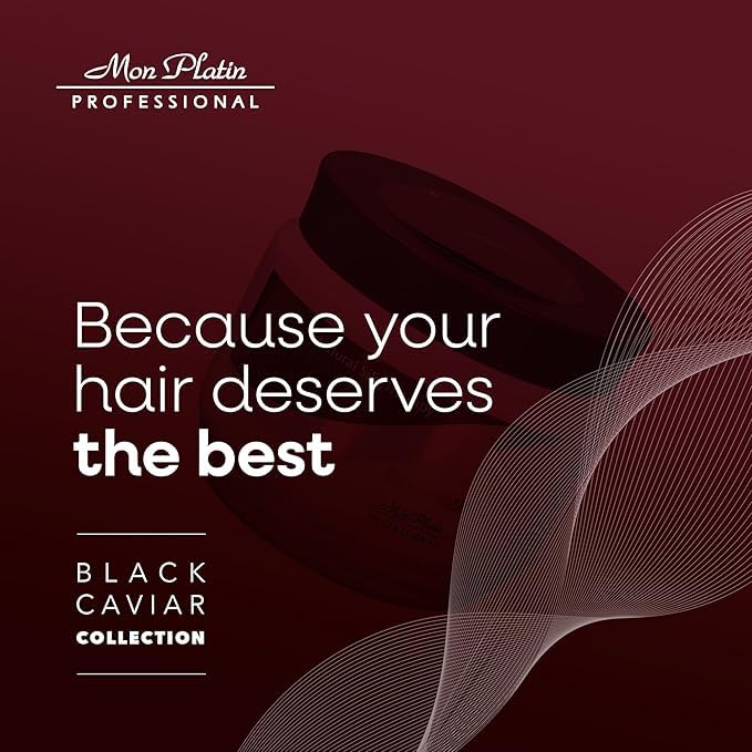 Mon Platin Black Caviar & Silk Protein Hair Mask, Total Repair Shampoo & Serum Bundle – Deep Conditioning, Color-Safe Care for Dry, Damaged Hair with Intense Moisture & Shine Protection