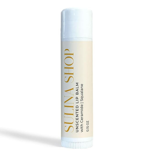 Unscented Lip Balm Hydrating for Dry Lips - Lip Moisturizer with Castor Oil and Beeswax, Chapped Lip Repair, Restores Smoothness, Barrier Protection, Fragrance-Free and Gentle - 0.15 Fl oz
