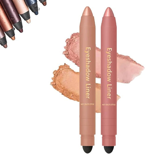 Mitlume Perfect Color Duo-Shadow Liner 2-in-1 Eyeliner & Eyeshadow,Chiura Plum Eyeshadow Stick,Waterproof Smudge-Proof Long-Lasting Makeup, Effortless Smoky or Natural Eye Makeup,Easy to Color(06+03)