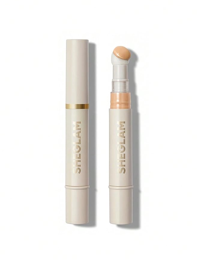 SHEGLAM Complexion Boost Concealer Sponge-Head Applicator Matte Liquid Concealer Long Lasting Brightening Color Corrector Weightless All-Day Long Lasting Hydrating Concealer-Chantilly