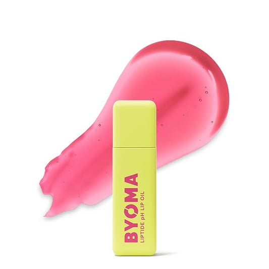 BYOMA Liptide pH Lip Oil - Glossy, Non-Sticky Gloss with pH Adaptive Tint - Peptide Lip Treatment with Peptides, Avocado & Tamanu Oils - Softens, Plumps, Hydrates - 0.16 oz