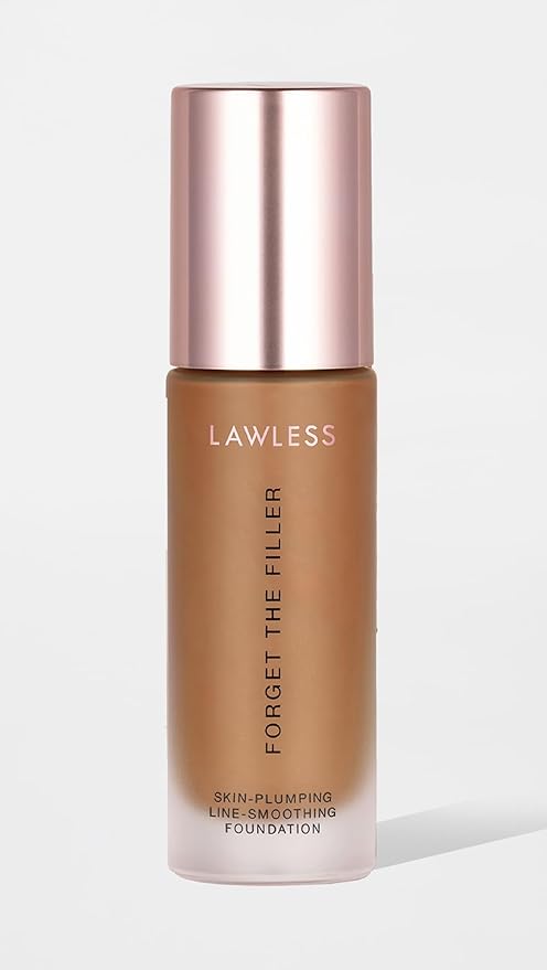 LAWLESS Women's Forget the Filler Skin-Plumping Line-Smoothing Foundation, 24D, deep with neutral-olive undertones, 1.0 Ounce