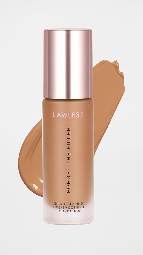 LAWLESS Women's Forget the Filler Skin-Plumping Line-Smoothing Foundation, 17T, tan with neutral-warm undertones, 1.0 Ounce