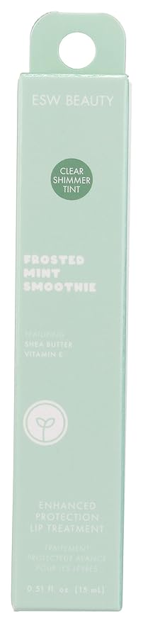 ESW Beauty Frosted Mint Smoothie Shimmer Lip Treatment – Cool Mint & Vanilla with Shea Butter & Vitamin E for Refreshing Moisture & Lip Defense