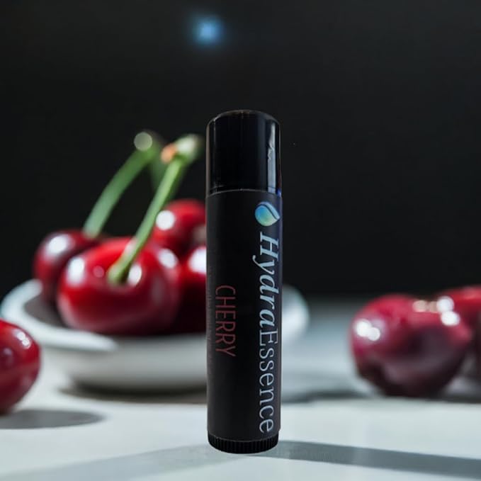 Cherry Lip Balm 4-Pack | 7 Natural Ingredients | Beeswax Shea Butter | Moisturizing Lip Care for Dry Cracked Lips | Sweet Flavor | Made in USA