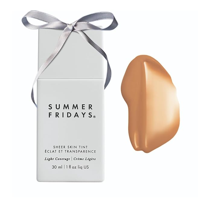 Summer Fridays Sheer Skin Tint - Skin Tint with Hyaluronic Acid - Helps Diminish Uneven Skin Tone - Sheer to Light Coverage - Shade 6 - Medium Tan with Warm Golden Undertones (1 Fl Oz)