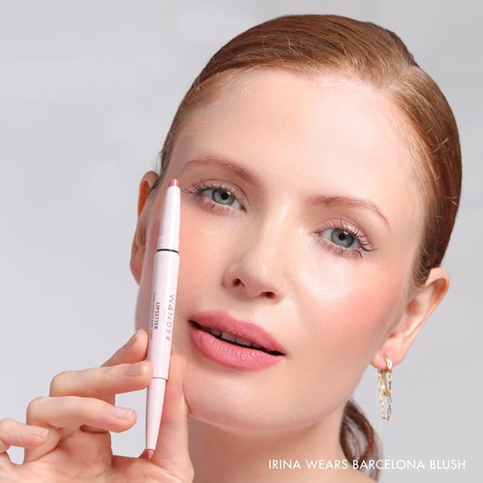 Wander Beauty Under the Mistletoe Lipsetter Duo, Dual-Ended Lipstick & Liner, Barcelona Blush & Midtown Mauve, Limited Edition, Soft Matte Finish, Hydrating, With Squalane & Peptides