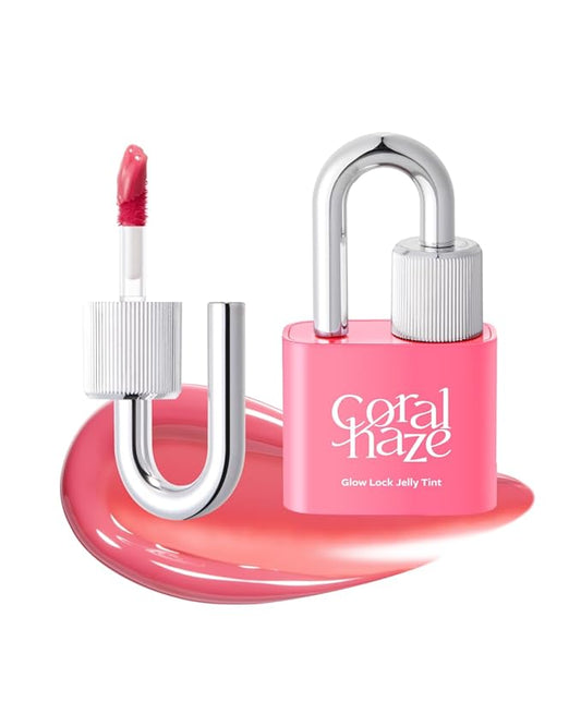 Glow Lock Jelly Tint 102 Candy 4g, Hydrating Jelly Glow Lip Stain, Glass-Like Shine Lip Gloss, Long-Lasting Color, Moisturizing Lip Enhancer, Collectible Lock-Shaped Design, Korean Makeup