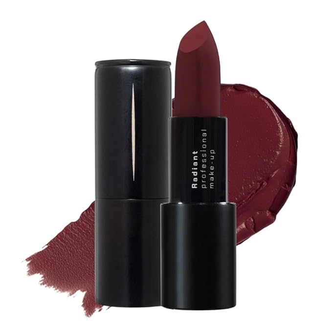 Radiant Professional Advanced Care Lipstick - Ultra Nourishing, Moisturizing Long Lasting Matte Lipstick With Vitamin E- UVA UVB Filters - VELVET (25 DARK WINE)