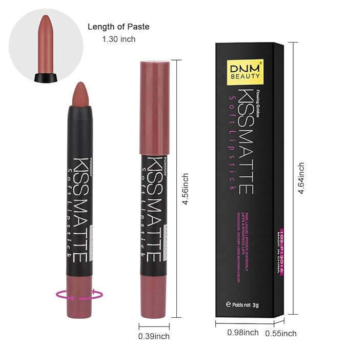 BINGBRUSH Smooth Longwear Lipstick Pack Set, Matte Color Stick Ultimate Lip Crayon for Makeup Collection - Waterproof Velvet Lipgloss Lip Stain (05#)