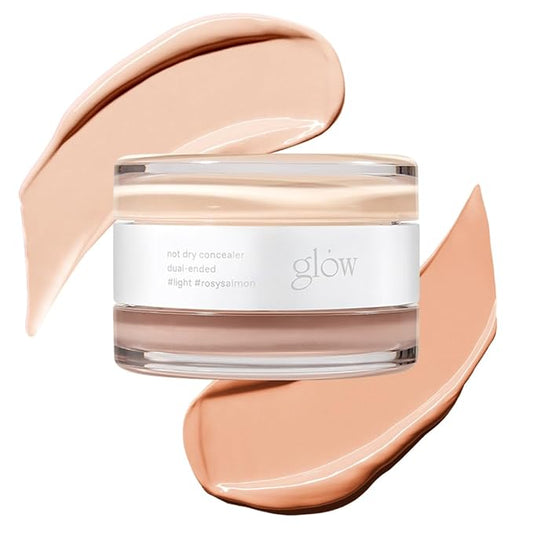 glow not dry concealer #light #rosysalmon | covers under-eye circles & blemishes | full-coverage | dual-color&use | melt-in texture | 0.4 oz | beige