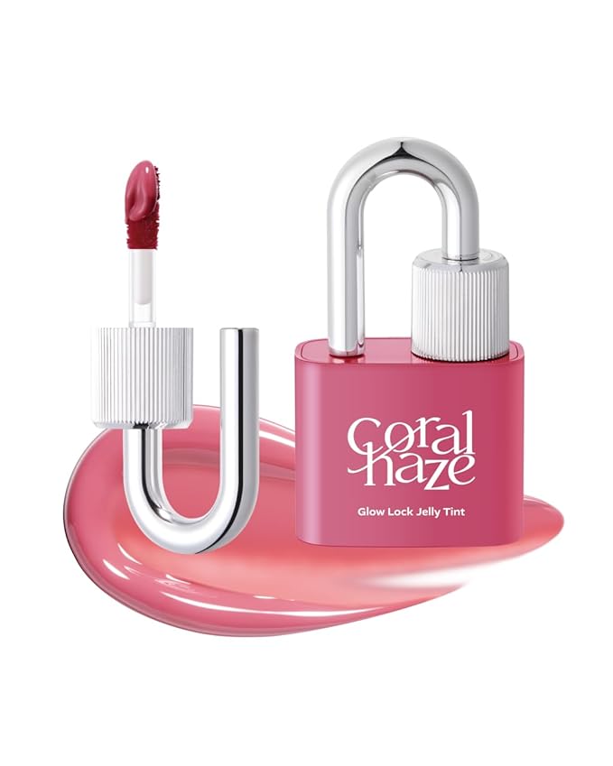 Glow Lock Jelly Tint 105 Harmony 4g, Hydrating Jelly Glow Lip Stain, High-Shine, Long-Lasting Color Moisturizing Lip Enhancer with Rosehip Oil, Collectible Lock-Shaped Design, Korean Makeup