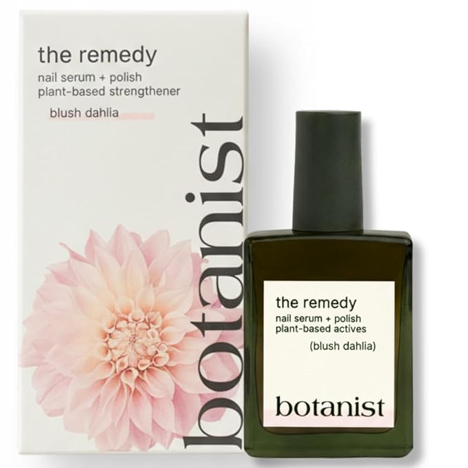 Botanist The Remedy | Nail Strengthening Polish | Repairs & Hardens Nails Damaged from Acrylics, Dip & Gel Manicures | Non-Toxic, 84% Plant Based, 21-Free & Vegan (Blush Dahlia)