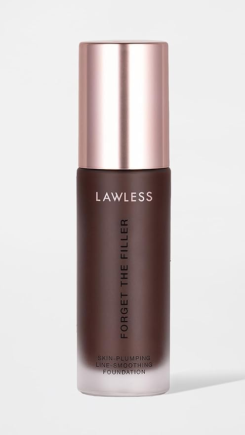 LAWLESS Women's Forget the Filler Skin-Plumping Line-Smoothing Foundation, 33D, ultra deep with deep-neutral undertones, 1.0 Ounce
