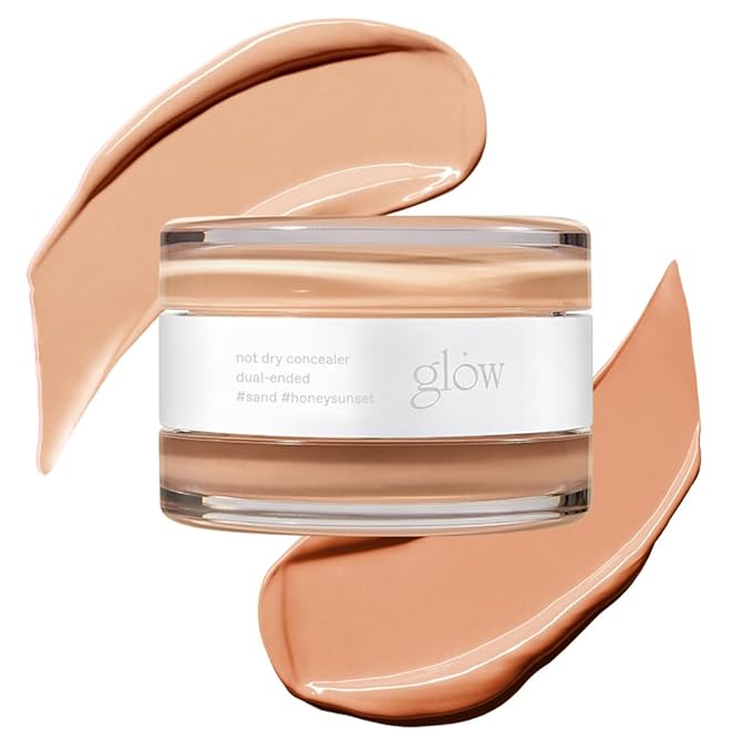 glow not dry concealer #sand #honeysunset | covers under-eye circles & blemishes | full-coverage | dual-color&use | melt-in texture | 0.4 oz | beige