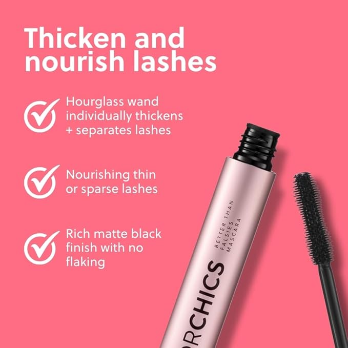ForChics Nourishing Mascara - Growth and Strengthening Formula, Volumizing Black Lash Treatment with Antioxidants, Hormone-Free Lengthening Mascara for Thicker, Healthier Lashes