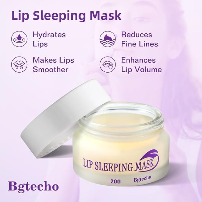 Lip Mask Overnight,Lip Collagen Lip Sleeping Mask With Peptide Complex,Moisturizing Lip Balm for Lip Care Cracked Lips,Dry Lips,Lip Wrinkles Repair,Nourish & Hydrate(20g)