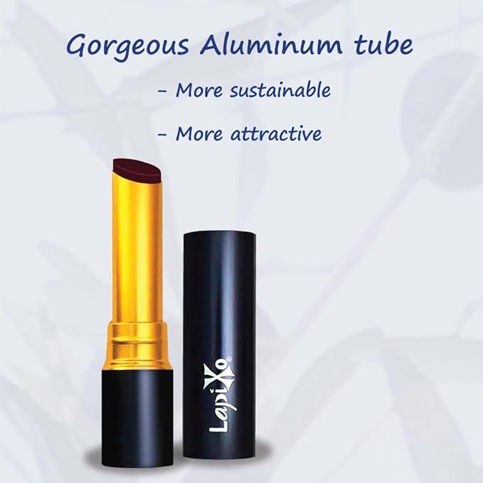LAPIXO 100% Plant-based Color Lipstick, Unique Formula, Natural + Moisturizing | Non-Toxic, All Food Ingredients, Antioxidant-rich, Natural Matte Vibrant Color, 4.4g/0.15oz (Cherry color)