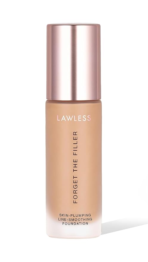 LAWLESS Women's Forget the Filler Skin-Plumping Line-Smoothing Foundation, 12M, medium with cool-neutral undertones, 1.0 Ounce