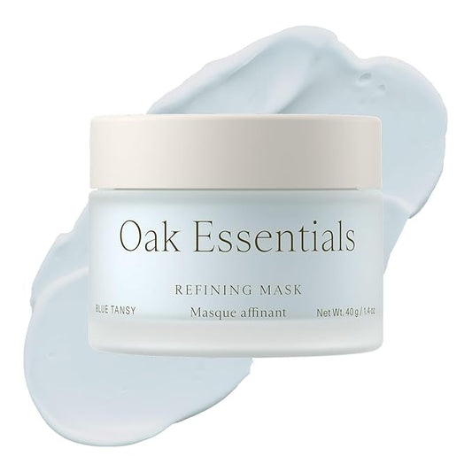 Oak Essentials Refining Mask | Whipped Face Mask with Blue Tansy to Help Visibly Reduce Pores, Balance Oil, and Refine Skin Texture, 1.4 Oz
