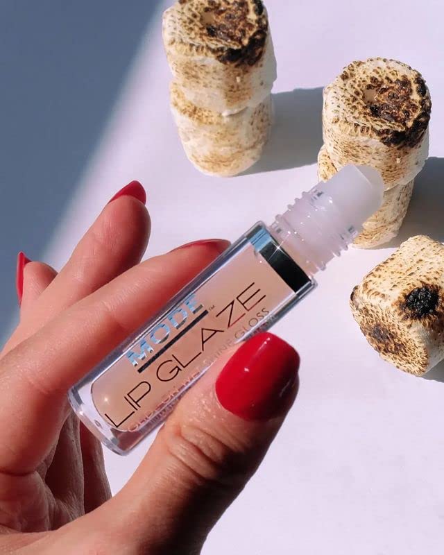 MODE Lip Glaze Flavored Lip Gloss TOASTED MARSHMALLOW Delicious Flavor, Roll On Sweet Wet Nourishing Shine, Hydrating Natural Skincare Fruit Oils, Made in NY USA