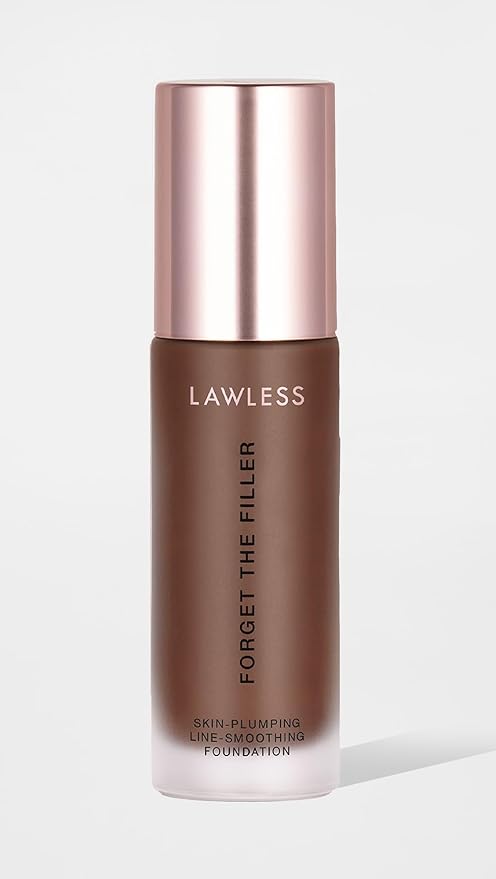 LAWLESS Women's Forget the Filler Skin-Plumping Line-Smoothing Foundation, 30D, ultra deep with deep-warm undertones, 1.0 Ounce