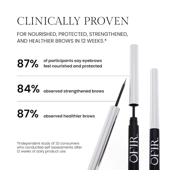 OFIR Brow Tonic Serum Browliner | Smudge-Proof Matte Finish | Hybrid Makeup & Skincare with Hyaluronic Acid & Plant Extracts | Strengthening | Cruelty-Free Brow Serum| Pepper - Cool Black, 0.057 Oz