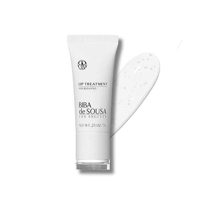 Biba De Sousa The Lip Treatment- Moisturizing Lip Balm with Peptides, Amino Acids & Squalane, Fast Acting Nourishing Balm for Dry, Chapped Lips, Clear & Unscented (0.25 oz)
