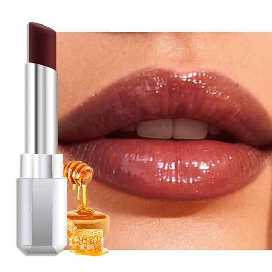 Brown Honey Lipstick Tinted Lip Balm - Shine Moisturizing Lipstick for Women, Natural Nourishing Hydrating Lip Gloss Stain for Dry Lips, Tint Sheer Lightweight Makeup, Vegan - 1Pc #00