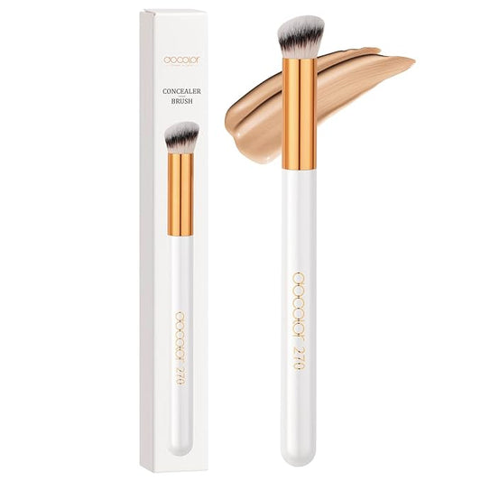 docolor Concealer Brush 270 Angled Concealer Brushes Under Eye Mini Angled Flat Top Kabuki Nose Contour Brush for Concealing Blending Setting