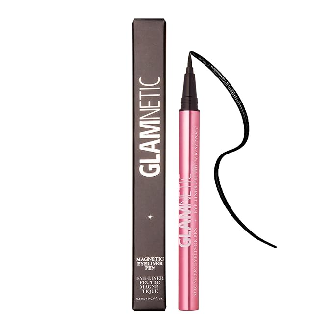 Glamnetic Felt Tip Magnetic Eyeliner Pen - Black 0.025 fl oz | Black Smudgeproof & Waterproof Eyeliner Pen, All-Day Hold for Magnetic Eyelashes, Quick-Drying, Paraben-Free