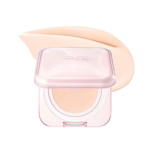 CLIO Kill Cover Mesh Glow Essential Cushion Foundation, Buildable Ultra-Fit Coverage with Glow Finish, Long-Lasting Hydration, Flawless Natural Cover for Radiant Skin, Korean Foundation (21C LINGERIE)