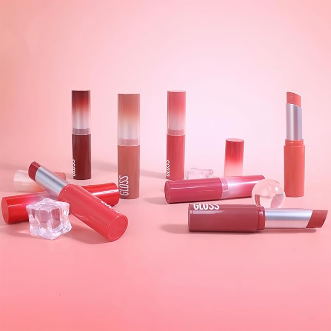 1Pc Brownish Red Butter Lipstick Tinted Lip Balm, Shine Moisturizing Plumper Lipstick for Women,Natural Nourishing Hydrating Lip Gloss Stain for Dry Lips,Lightweight Lip Liner Care Vegan Makeup