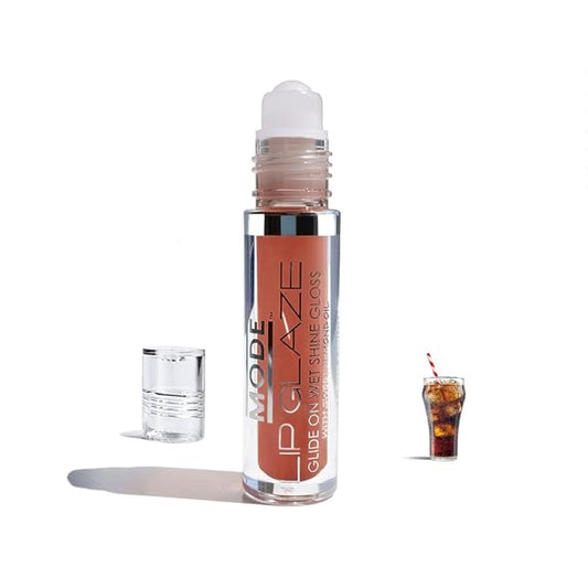 MODE Lip Glaze Flavored Lip Gloss FIZZY COLA POP Delicious Yummy Flavor, Roll On Sweet Wet Nourishing Shine, Hydrating Natural Skincare Fruit Oils, Made in NY USA