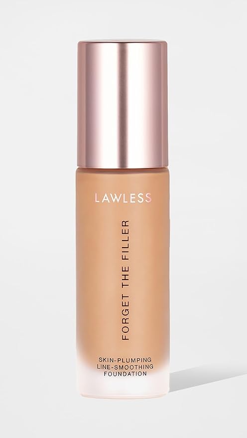 LAWLESS Women's Forget the Filler Skin-Plumping Line-Smoothing Foundation, 10M, medium with warm undertones, 1.0 Ounce
