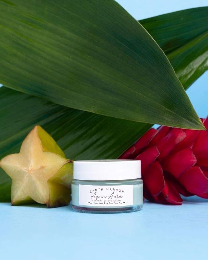 Earth Harbor | AQUA AURA Reparative Eye Creme | Renew & Nourish | Blue Tansy + Seaweed Collagen | Plant-Based and Ethical Trade | 1/2 oz