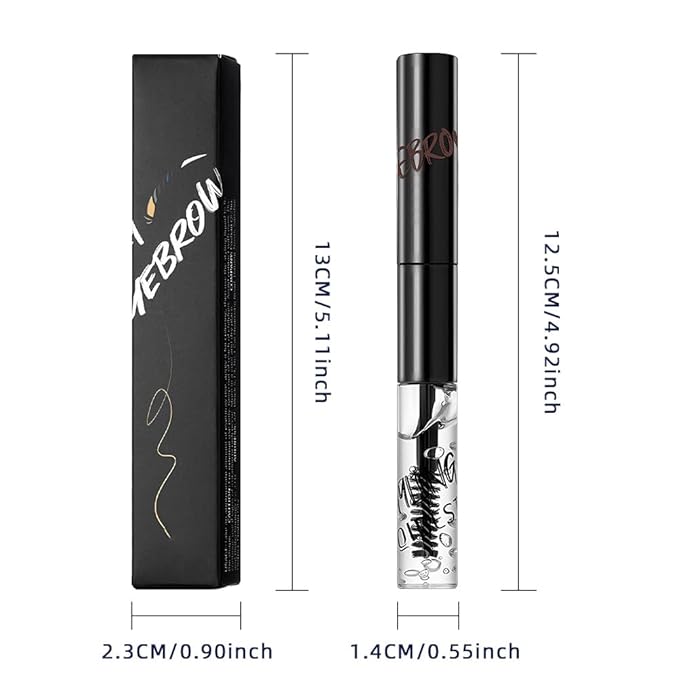 2in1 Semi-Permanent Eyebrow Gel & Lamination Gel, Eeybrow and Lash Gel, Lightweight and Waterproof Tinted Brow Gel For Up To 24HR Hold, Built-In Styling Comb - Clear Eyebrow Gel (07#Brown)
