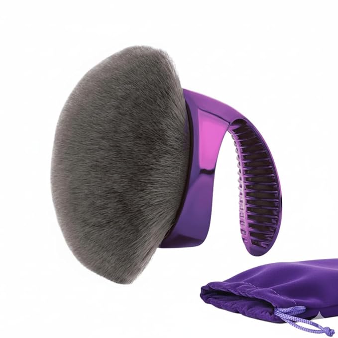 Body Makeup Brush – Extra Large Kabuki Applicator for Self Tanner, Bronzer & Foundation – Flawless, Streak-Free Airbrushed Finish – Vegan, Charcoal-Infused Bristles