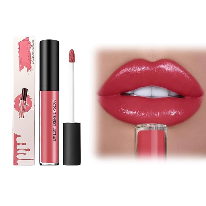 12 Color Cream Lip Gloss, 2025 New Long-Lasting Moisturizing Velvet Lip Lipstick, Waterproof, Non-Fading, Hydrating Tint Natural Jelly Lipstick Suitable for Girls and Women (#1)