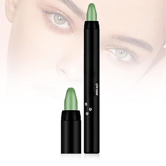 Eyeshadow Shimmer Stick, 16 Color Highlighter Eyeshadows Pencil Waterproof Glitter Eye Shadow Eyeliner Pen, Waterproof Eyeshadows Shimmer Stick Long Lasting Brightener Eyeshadow (12 Green)