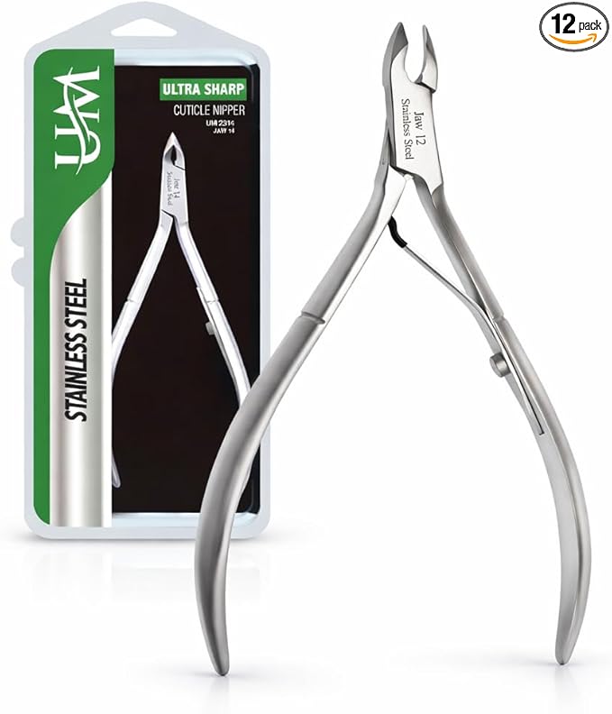 UM Supplies Cuticle Trimmer | Hangnail Remover | Extremely Sharp | Professional Cuticle Nippers | Stainless Steel | Cuticle clippers | Pedicure Manicure Tool (Jaw 12) 4mm